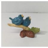 Vintage hand Painted Ceramic Blue Birds On A