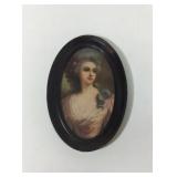 Early 1900's Portrait print in metal frame