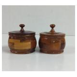 Hand Crafted Wood Lidded Trinket Boxes