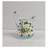 Vintage Botanical hand painted ceramic pitcher