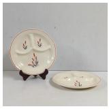 Vintage Cambridge Cattails diveded dinner plates