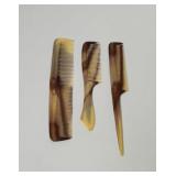 Vintage brown marbled comb set