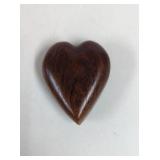 Hand Carved Wood Heart Compact Mirror