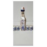 Vintage Vandermint blue/white milk glass liqueur
