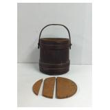 Vintage Wooden Pail With Lid the lid needs