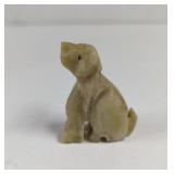 Hand Carved Stone Alabaster Dog Figurine