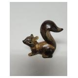 Miniature squirrel ceramic figurine