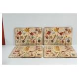 Vintage Botanical placemats Cork back 8 total all
