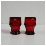 Vintage Viking Glass Georgian Ruby Red tumblers