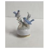 Vintage Blue Bird Porcelain wind up music box