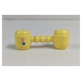 Vintage Plastic Yellow Baby Rattle