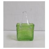 Blown Green Glass purse