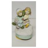 Vintage Ceramic revolving music box. 'Children's