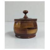 Hand Carved Wood Lidded Trinket Box