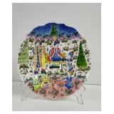 Vintage Kutahya Turkish signed ' Picnic of a