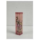 Hand painted floral Square vase