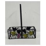 Black Metal wire bottle holder basket featuring