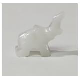 White Quartz Carved miniature elephant