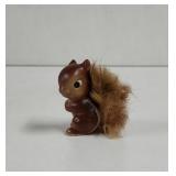 Vintage Squirrel With faux fur tail ceramic