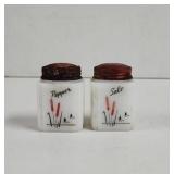 1940's Tipp City Milk glass cattail salt and