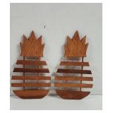 Vintage Wooden pineapple trivets from Brazil