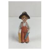 Vintage Porcelain Bisque Boy Wood Worker Figurine