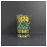 Glass mosaic candle holder