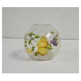 Handpainted Crackle glass candle holder