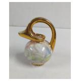 Vintage honey jug unique pastel swirl gold blue