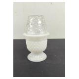 Vintage Avon Clear And Milk Glass Hobnail Fairy