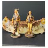 Leather trimmed birthmark canoe replica new in
