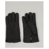 Vintage F.F. black leather gloves with Cashmere