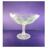 Vintage UV 375 NM Reactive Glass Pedestal Compote