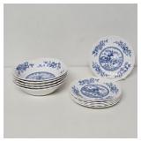 Vintage blue and white Tulip time pattern Johnson