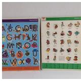 2 vintage Whitman Frame-Tray Puzzles: Alphabet