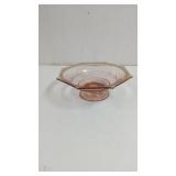 Vintage Pink Depression Glass Octagon Pedestal