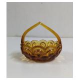 Vintage L.E. Smith Moon and Stars Amber Split