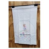 Vintage Embroidered crinoline lady pillow case