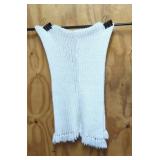 Crochet White Shawl 15x60 Pictured in half