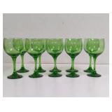 Vintage Libbey Emerald green Balloon Stemmed Wine