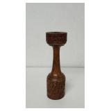 Vintage handcarved wooden taper candle stick