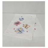 Vintage white hand embroidery table runner
