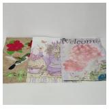 Summer/spring seasonal garden flags, three total