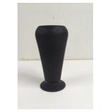 Vintage Tall Tiffin Black Satin Glass Vase