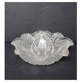 Vintage UV 365 NM reactive hand cut crystal bowl