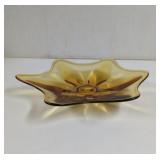 Vintage Viking Amber Glass 6 Petal Centerpiece