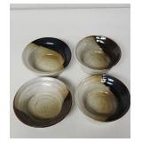 1980s brown and white glazed Jim Phillips pottery