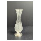 Vintage Rose Frosted Crystal And Silver Plated