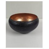 Vintage Hammered Copper Black Bowl