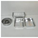 Vintage Aluminum  tube cake pan, open book cake